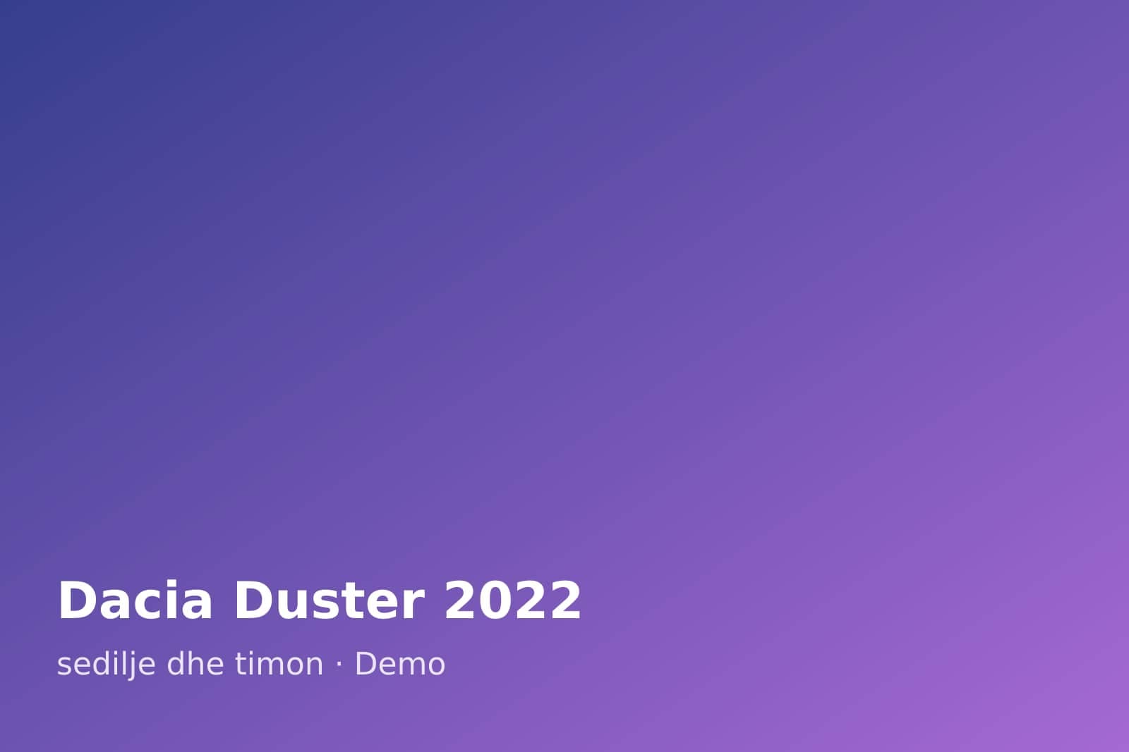 Dacia Duster 2022 — sedilje dhe timon
